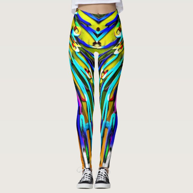 Super bold colours and dramatic pattern leggings (Front)