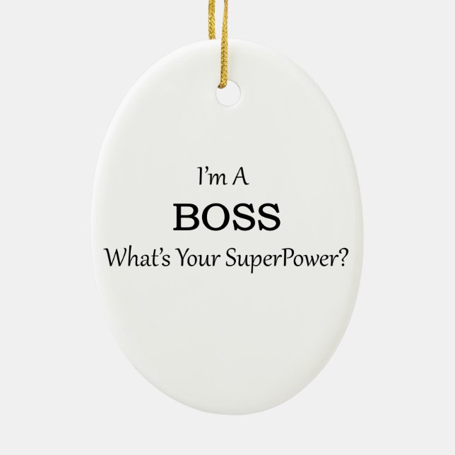 Super Boss Ceramic Ornament (Back)