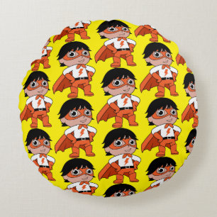 Super Boy Action Hero Round Pillow
