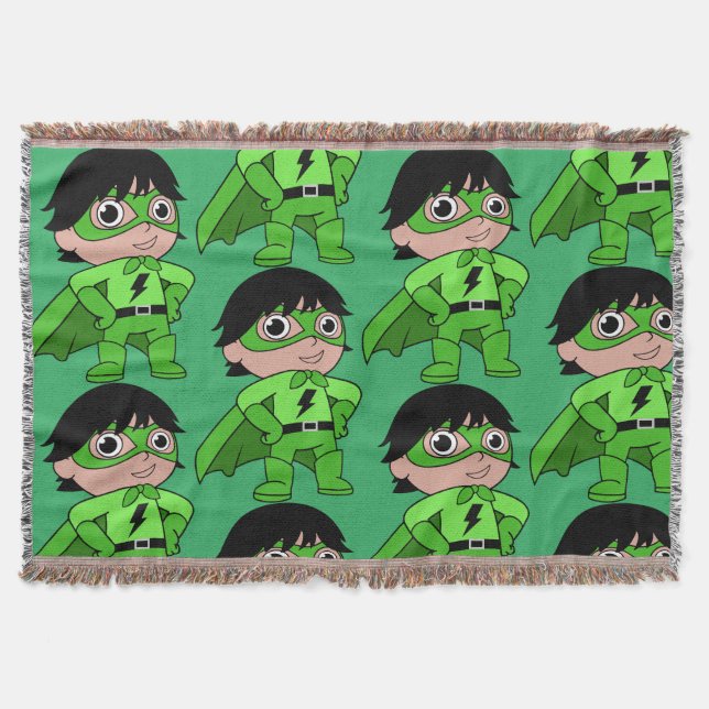 Super Boy Action Hero Throw Blanket (Front)