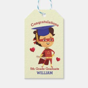 Super Boy Congrats 5th grade Gift Tags