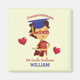 Super Boy Congrats 5th grade Magnet