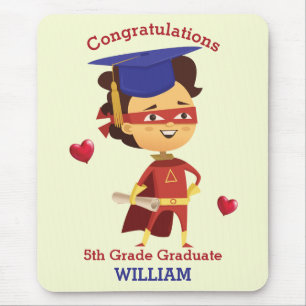 Super Boy Congrats 5th grade Mouse Pad