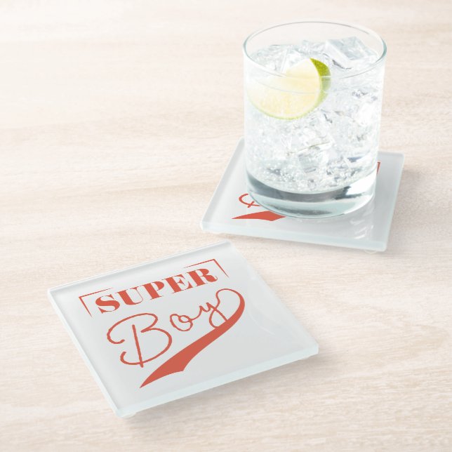 Super Boy Glass Coaster (Angled)