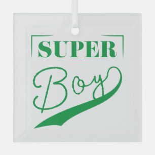Super Boy Glass Ornament