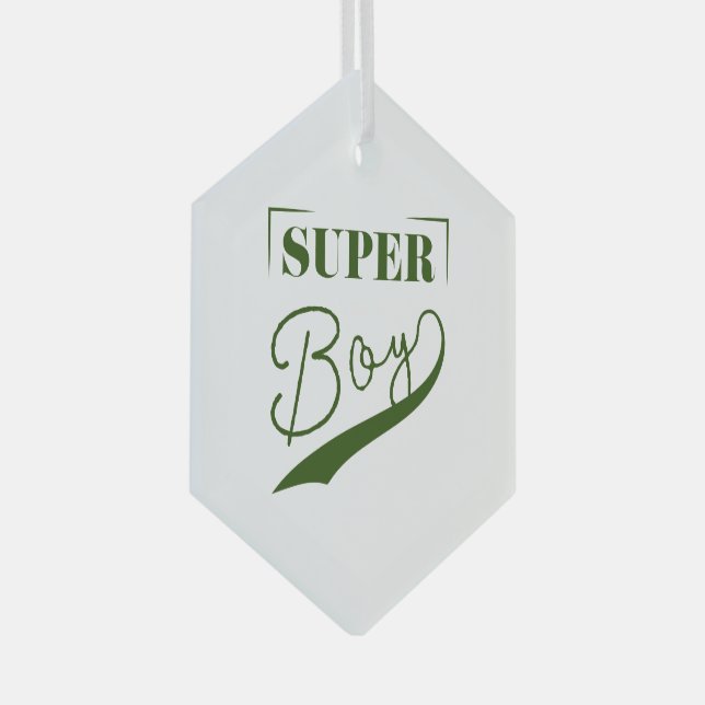 Super Boy Glass Ornament (Front Right)