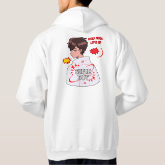 Super Boy Level Up Hero Mode Kids Hoodie