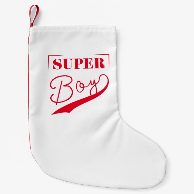 Super Boy Small Christmas Stocking (Front)