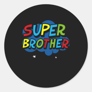 Super Brother funny gamer birthday gift Classic Round Sticker