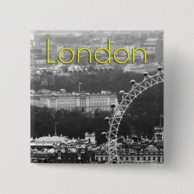Super! Buckingham Palace London 2 Inch Square Button (Front)