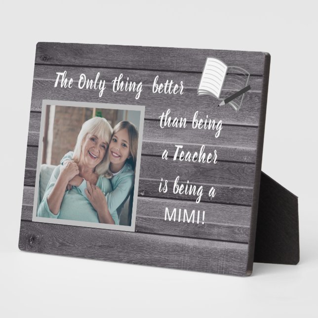 Super cadeau ! Plaque photo Teacher-Mimi (Côté)