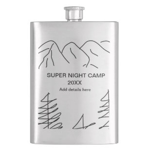 Super camp summer winter add name year travel vacc hip flask