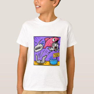 Super Cat & Fish Drôle T-Shirt Enfants