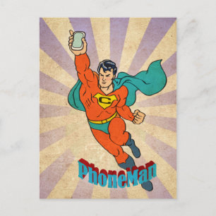Super Cell Phone Man Postcard