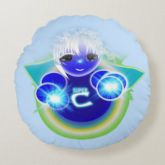 Super Celu, the healing and wellness doll for kids Round Pillow