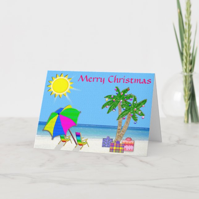 Super Cheery and Pretty Beach Christmas Cards (Front)