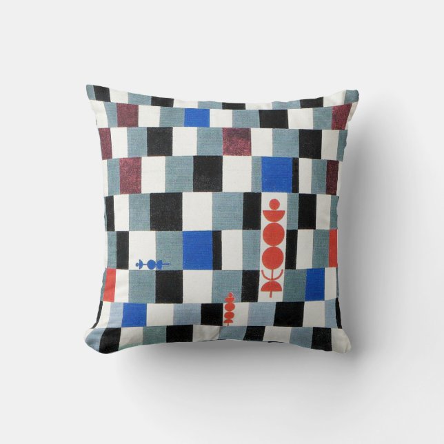 Super Chess, Paul Klee Throw Pillow (Front)