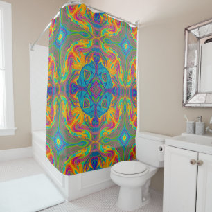 Super Colorful Fun Abstrait rideau de douche