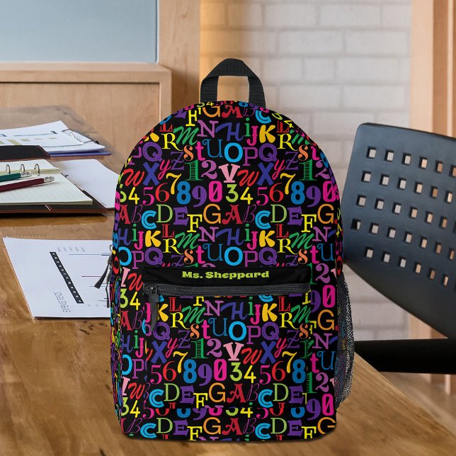 Super Colourful ABCs and 123s Printed Backpack (Creator Uploaded)