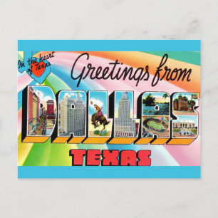 Super Colourful Dallas Texas Postcard