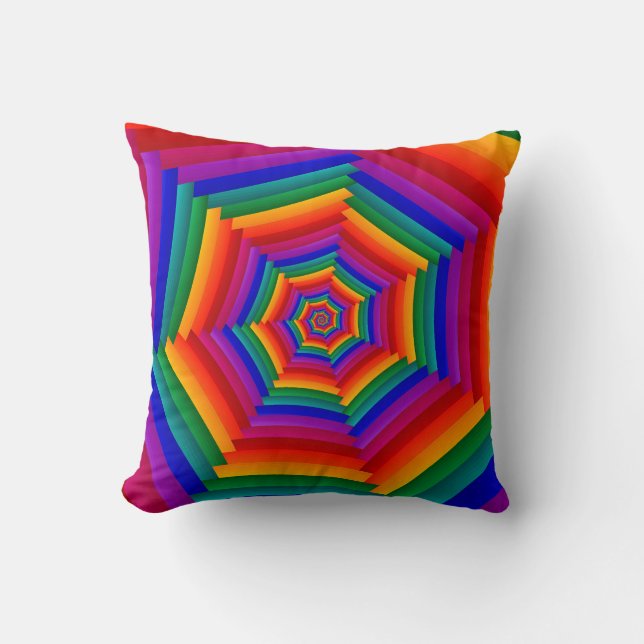 Super Colourful Fractal Spiral  Throw Pillow (Front)