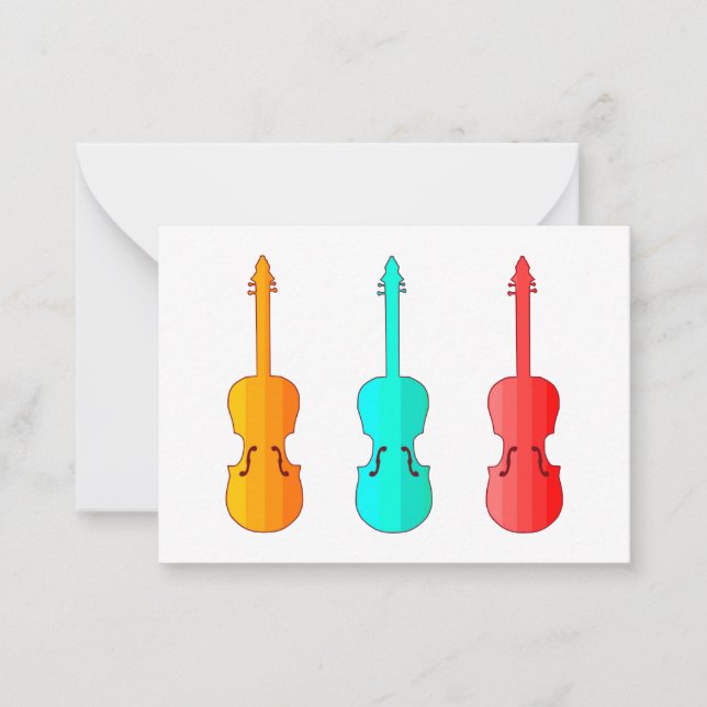 Super colourful violins trio Flat Note Card (Front)