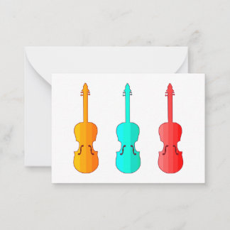 Super colourful violins trio Flat Note Card