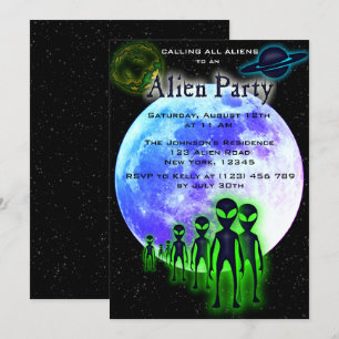 Super Cool Alien & UFO Invitation