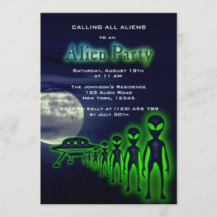 Super Cool Alien & UFO Invitation