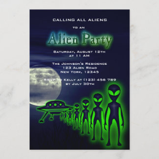 Super Cool Alien & UFO Invitation