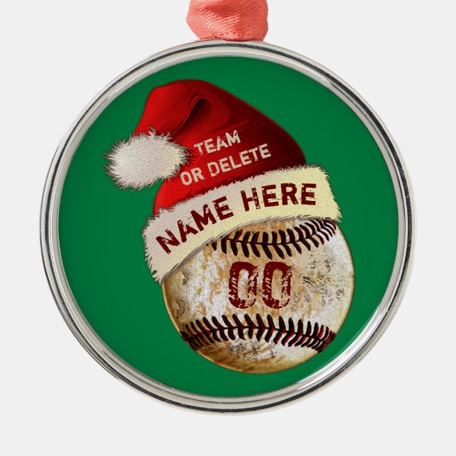 Super Cool Baseball Player Ornaments, Personalized Metal Ornament (Front)