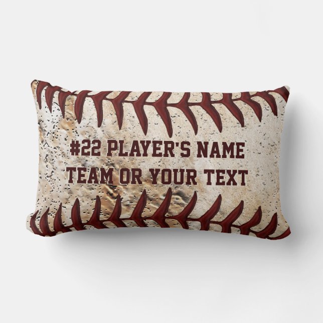 Super Cool Baseball Team Pillows with YOUR TEXT (Front)