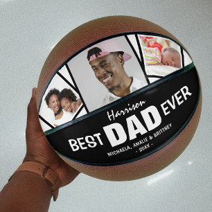 Super Cool  'BEST DAD EVER' Photo and Name Basketball