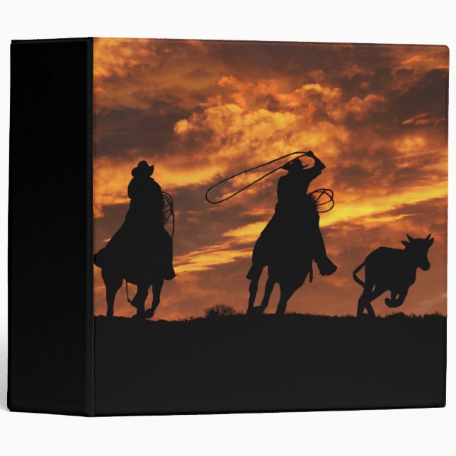 Super Cool Cowboys Roping Country Western Binder (Front/Spine)