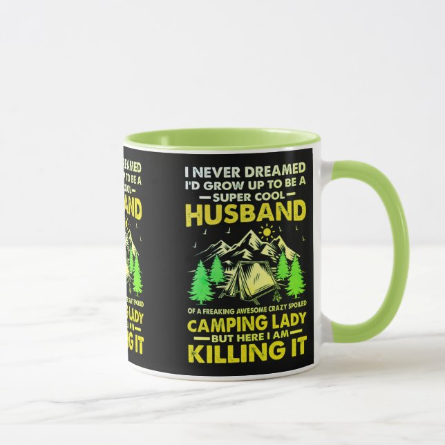 Super Cool Husband of Camping Lady Funny Camper   Mug (Right)