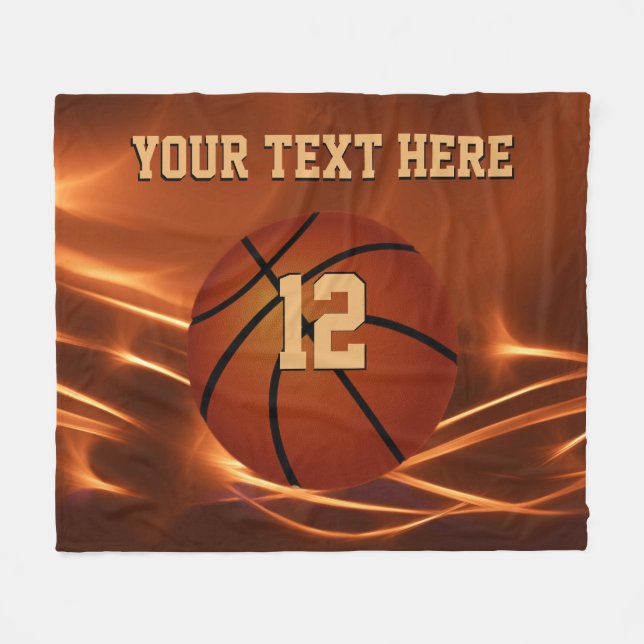 Super Cool Personalized Basketball Throw Blanket (Front (Horizontal))
