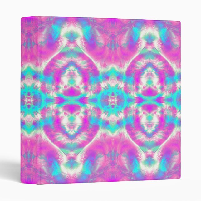 SUPER COOL Pink and Blue Abstract Pattern Binder (Front/Spine)