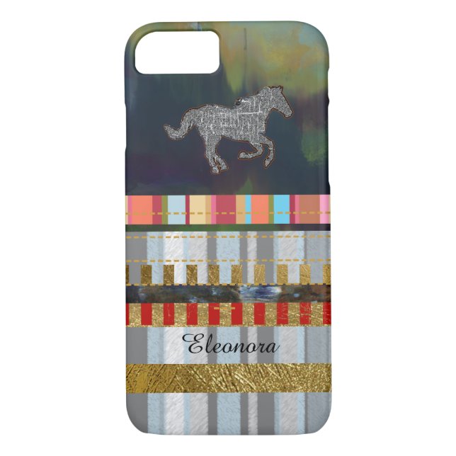 super cool striped design with a horse Case-Mate iPhone case (Back)