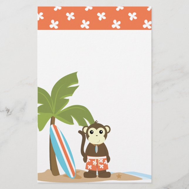 Super Cool Surf Monkey Stationery (Front)