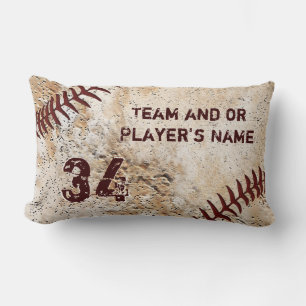 Super Cool Vintage Baseball Team Gifts PERSONALIZE Lumbar Pillow