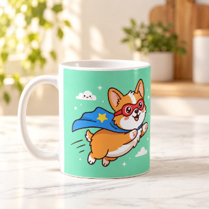 Super Corgi Hero Flying Cartoon Mug