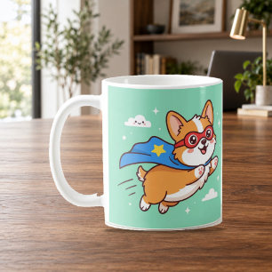 Super Corgi Hero Flying Cartoon Mug