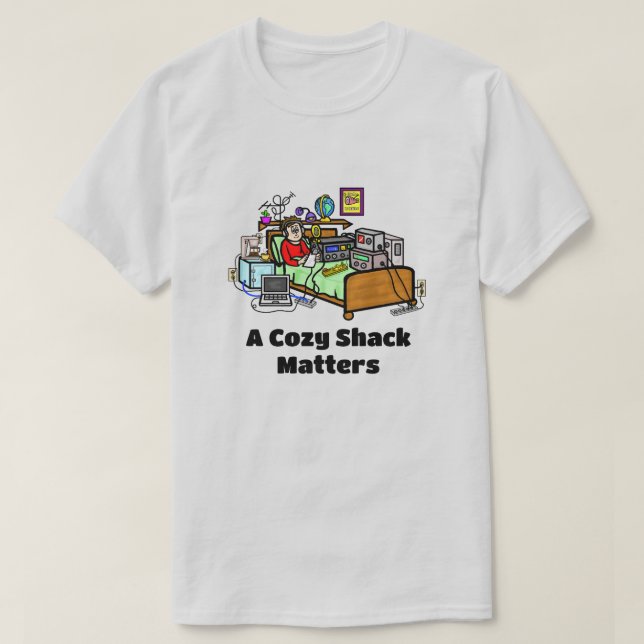 Super Cosy Ham Radio Shack T-Shirt (Design devant)