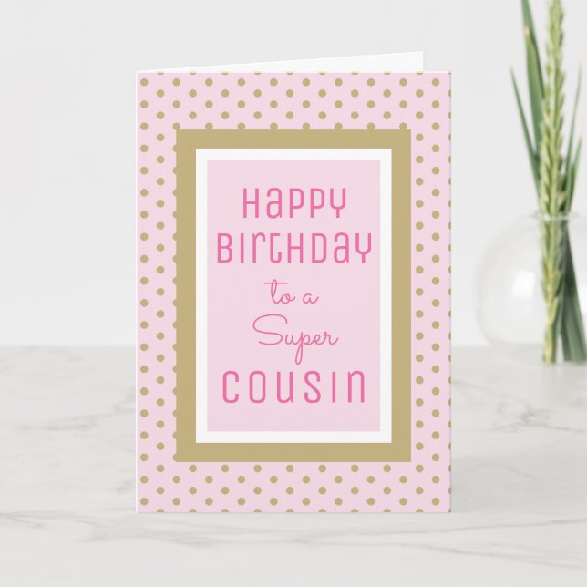 Super Cousin Birthday greeting card (Front)