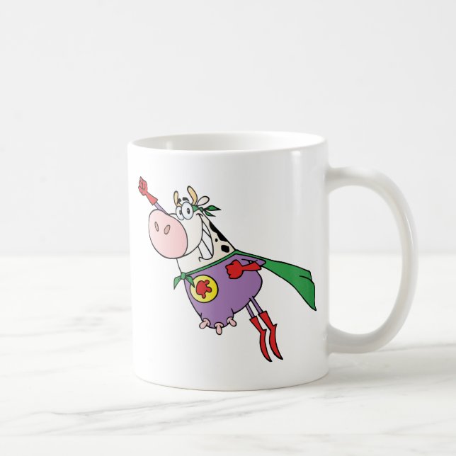 Super Cow Cartoon Character Coffee Mug (Right)