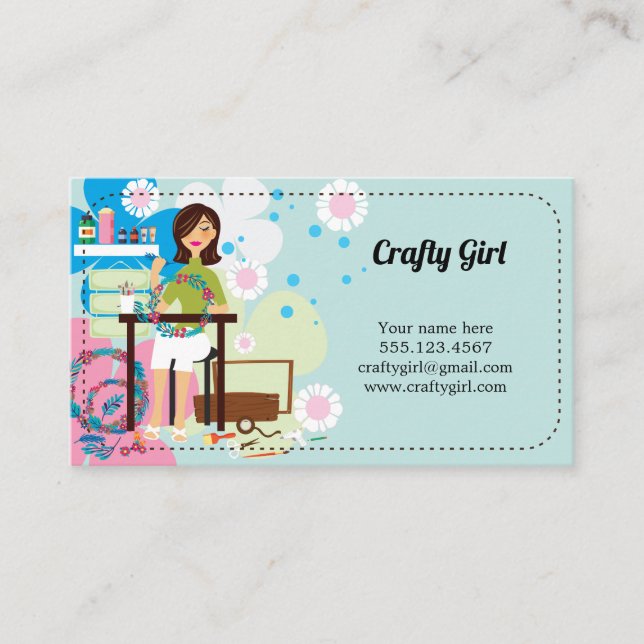 Super Crafty Girl Cartes de visite (Devant)