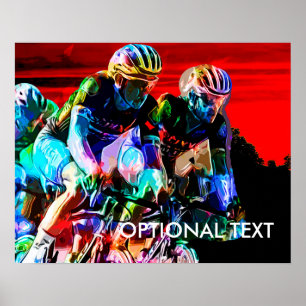 Super Crayon Coloured Bicycle Race Poster