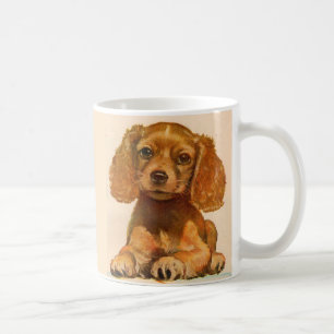 super cute 1940s cocker spaniel puppy coffee mug
