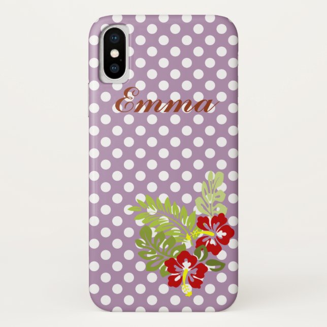 Super Cute and Girly Polka Dot Pattern Monogram Case-Mate iPhone Case (Back)