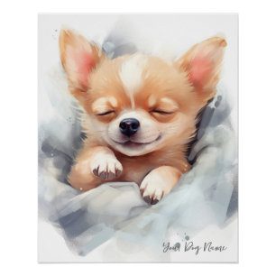 Super cute angel sleeping puppy Chihuahua Dog 004  Poster